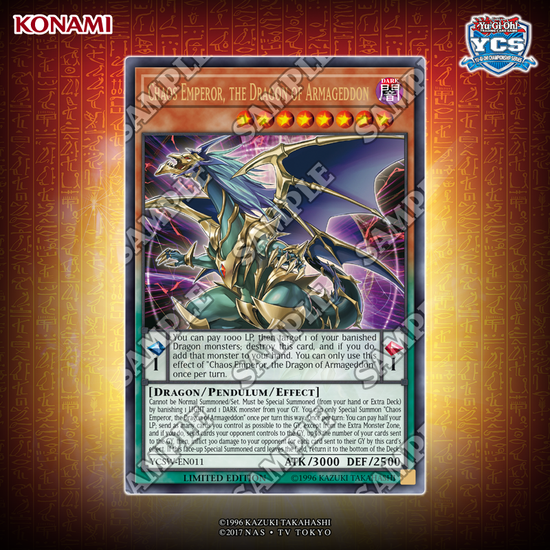 YGOrganization  [TCG] The 2017 to 2018 YCS Prize Card and Other